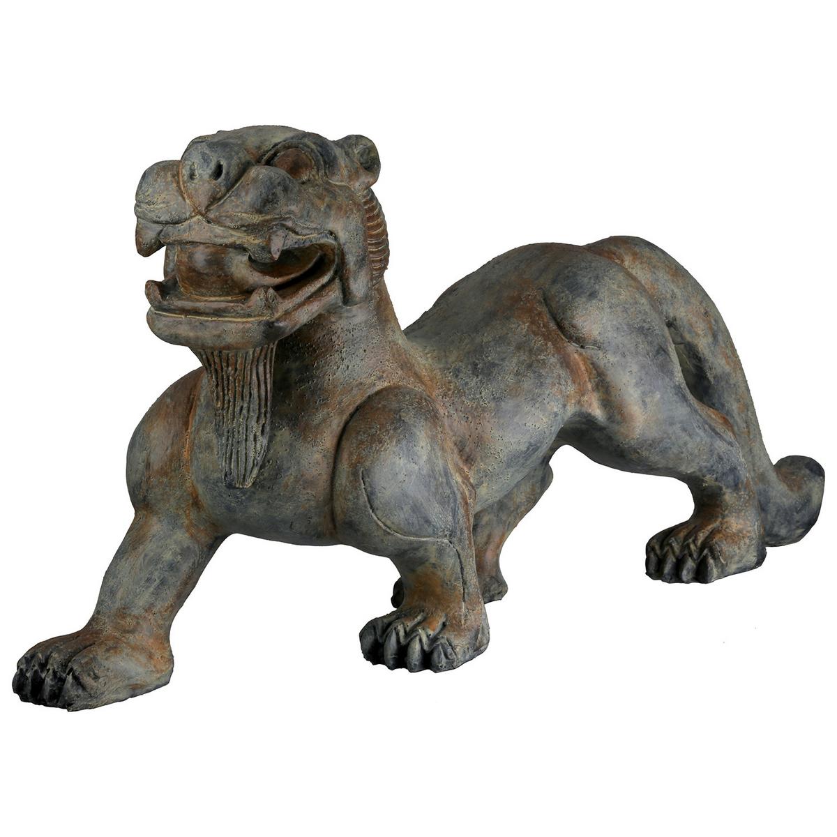Dekolöwe Figur Löwe Asia Grau/Bronzefarben - Bronzefarben/Grau, Basics, Kunststoff (57/27,5/14cm)