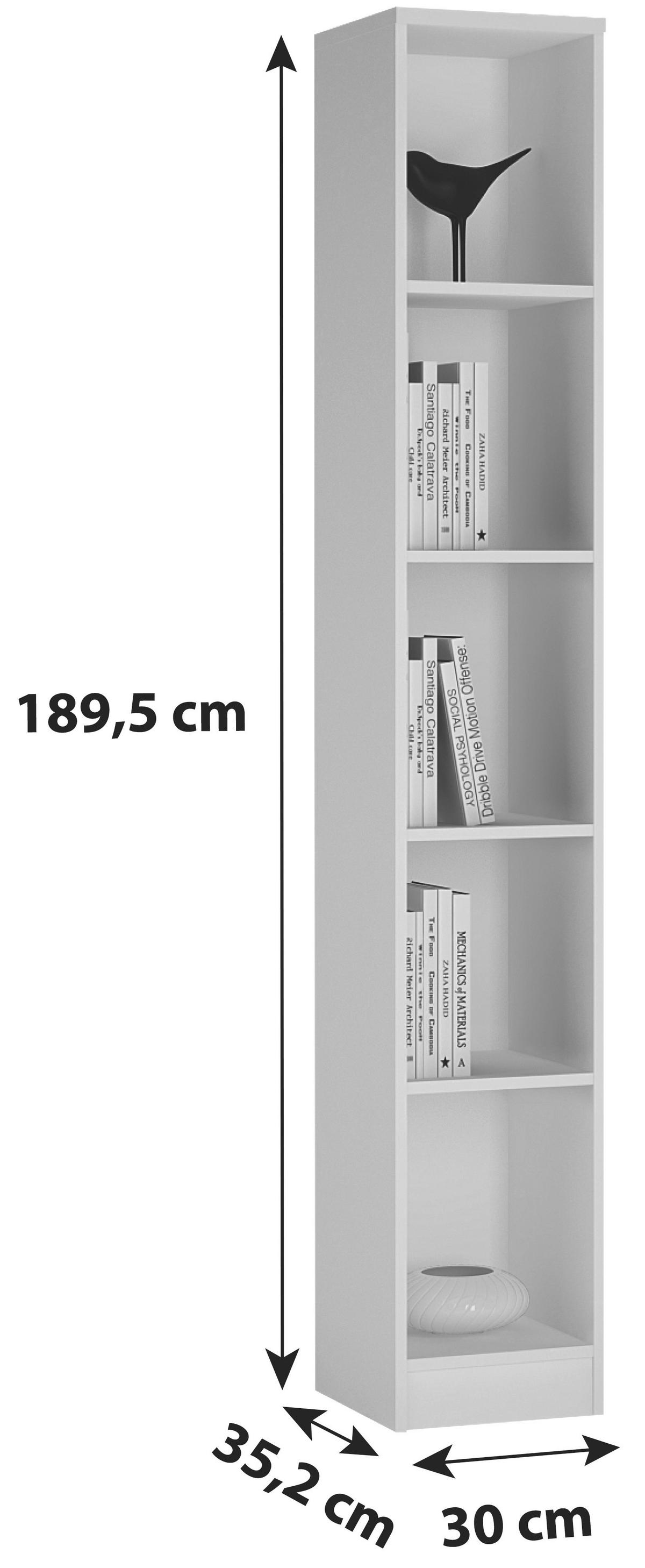 Polc 4 4-You - Artisan tölgy, Modern, faalapú anyag (30/189,5/35,2cm)