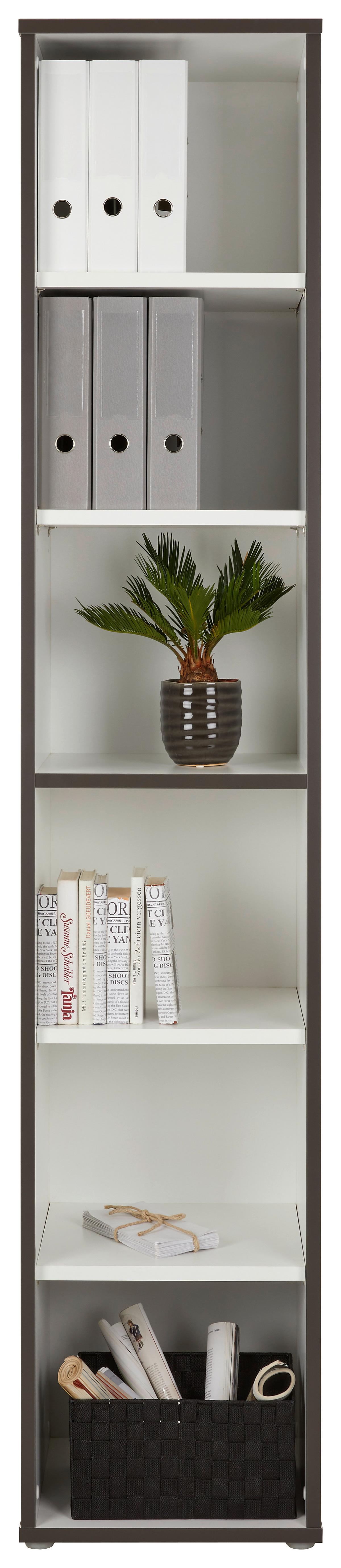Etajeră KEFLAVIK -EXKLUSIV- - alb/culoare lemn stejar, Modern, material pe bază de lemn (44,8/226,5/41,5cm) - Modern Living