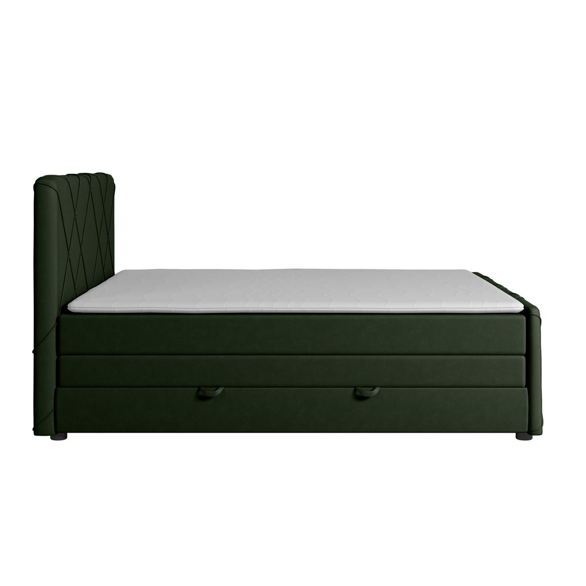 Boxspringbett Cordoba ca. 180x200 cm Grün - Schwarz/Grün, MODERN, Holz/Kunststoff (180/200cm) - MID.YOU