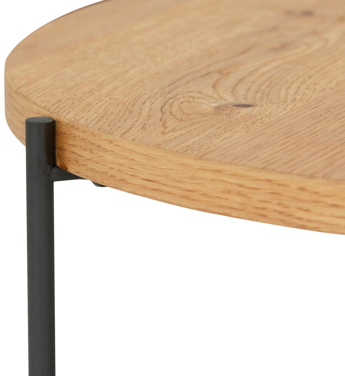 Stolić Rondo 2 - prirodne boje/crna, Moderno, drvni materijal/drvo (60/40/60cm) - Modern Living