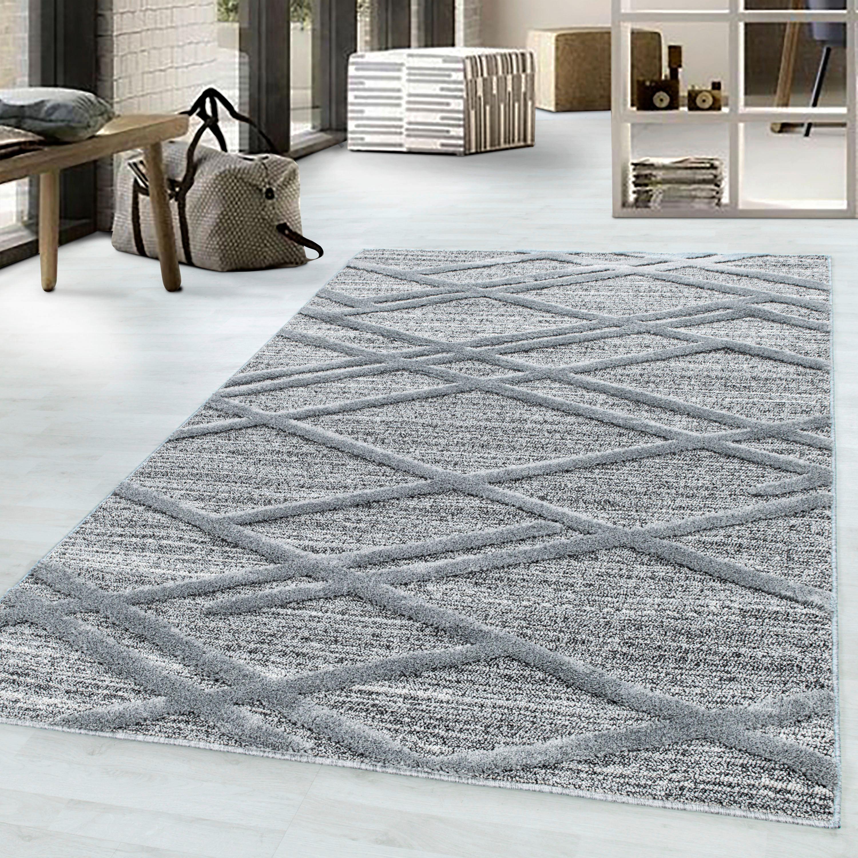 Webteppich Pisa Grau ca. 80x250cm - Grau, KONVENTIONELL, Textil (80/250cm)