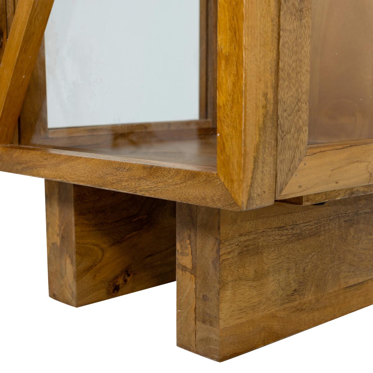 Vitrine Kella Naturfarben B: 40 cm - Naturfarben, Design, Glas/Holz (40/137/39cm) - Livetastic