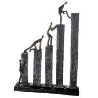 Skulptur Grau/Bronzefarben - Bronzefarben/Grau, Basics, Kunststoff (31/43/7cm)