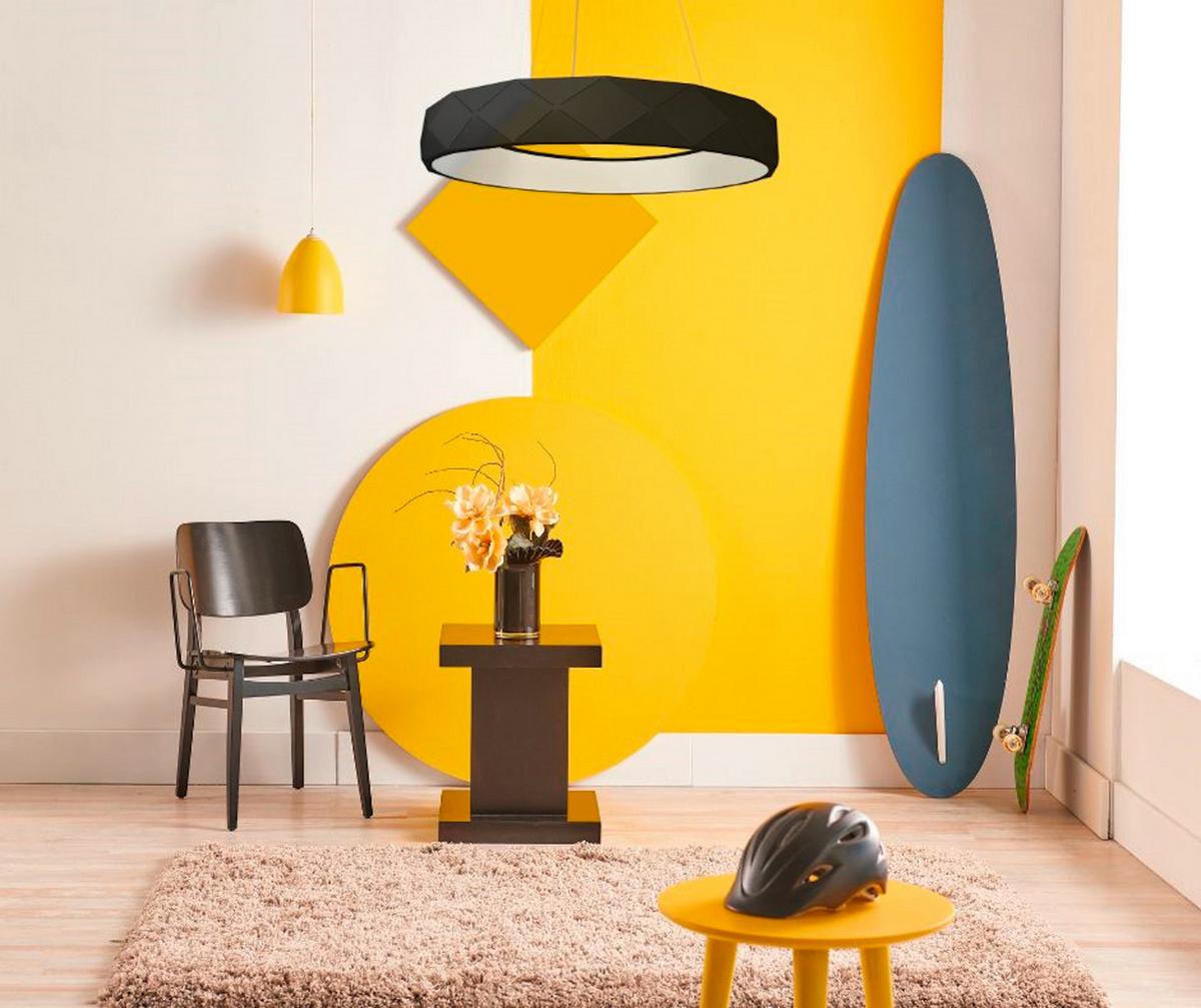 Hängeleuchte Lp-8069/1p Led Bk_reus - Schwarz, Design, Metall (60/100cm)
