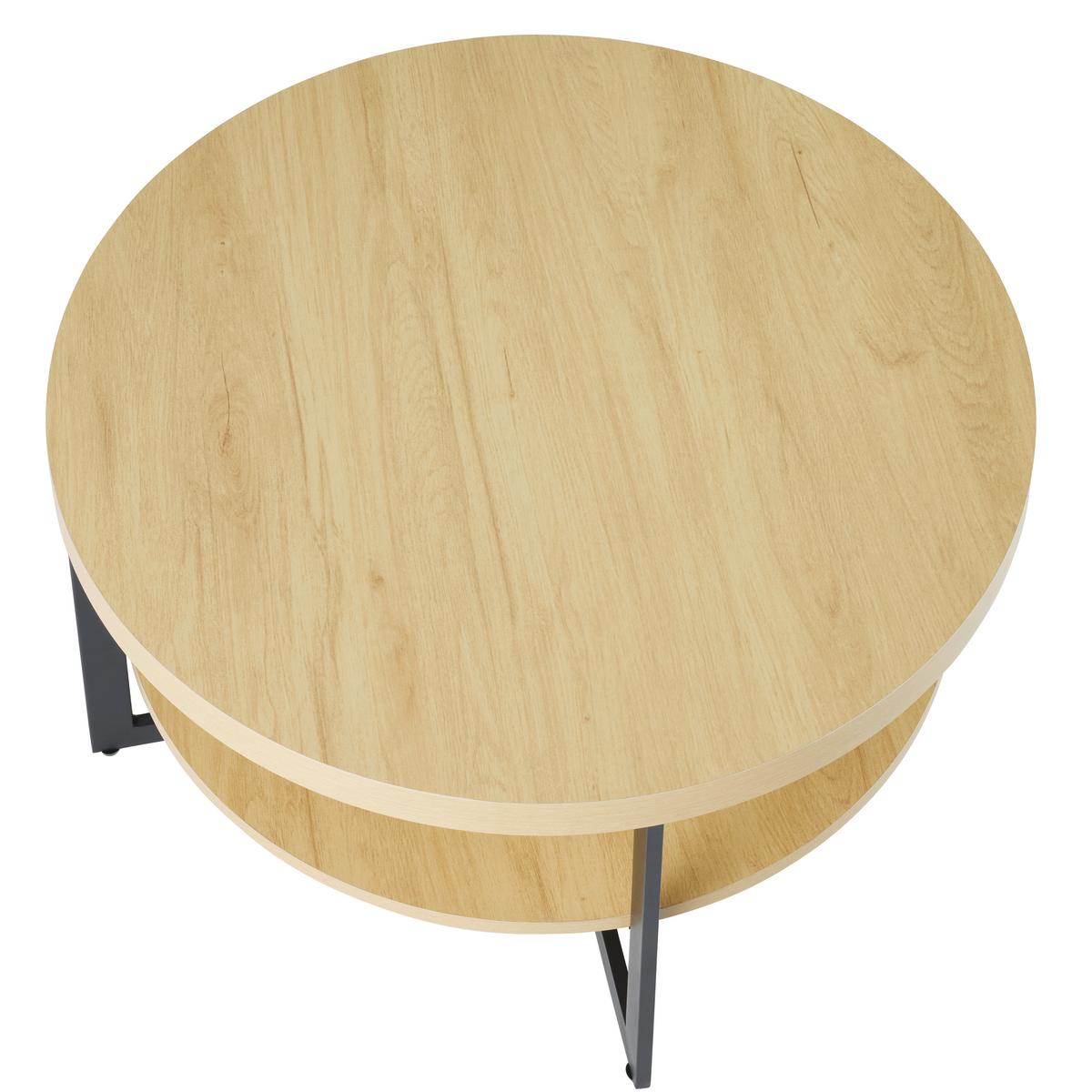 Stolić Rondo - hrast Artisan/crna, Konvencionalno, drvni materijal/metal (80/40/80cm) - Modern Living