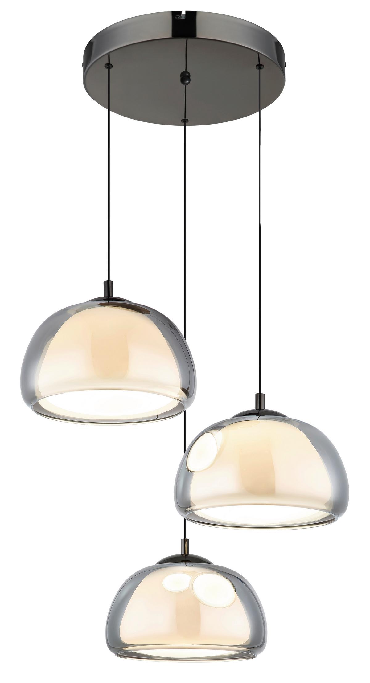 Led Viseća Svjetiljka Avila - bijela/siva, Design, staklo/metal (50/150cm) - Globo
