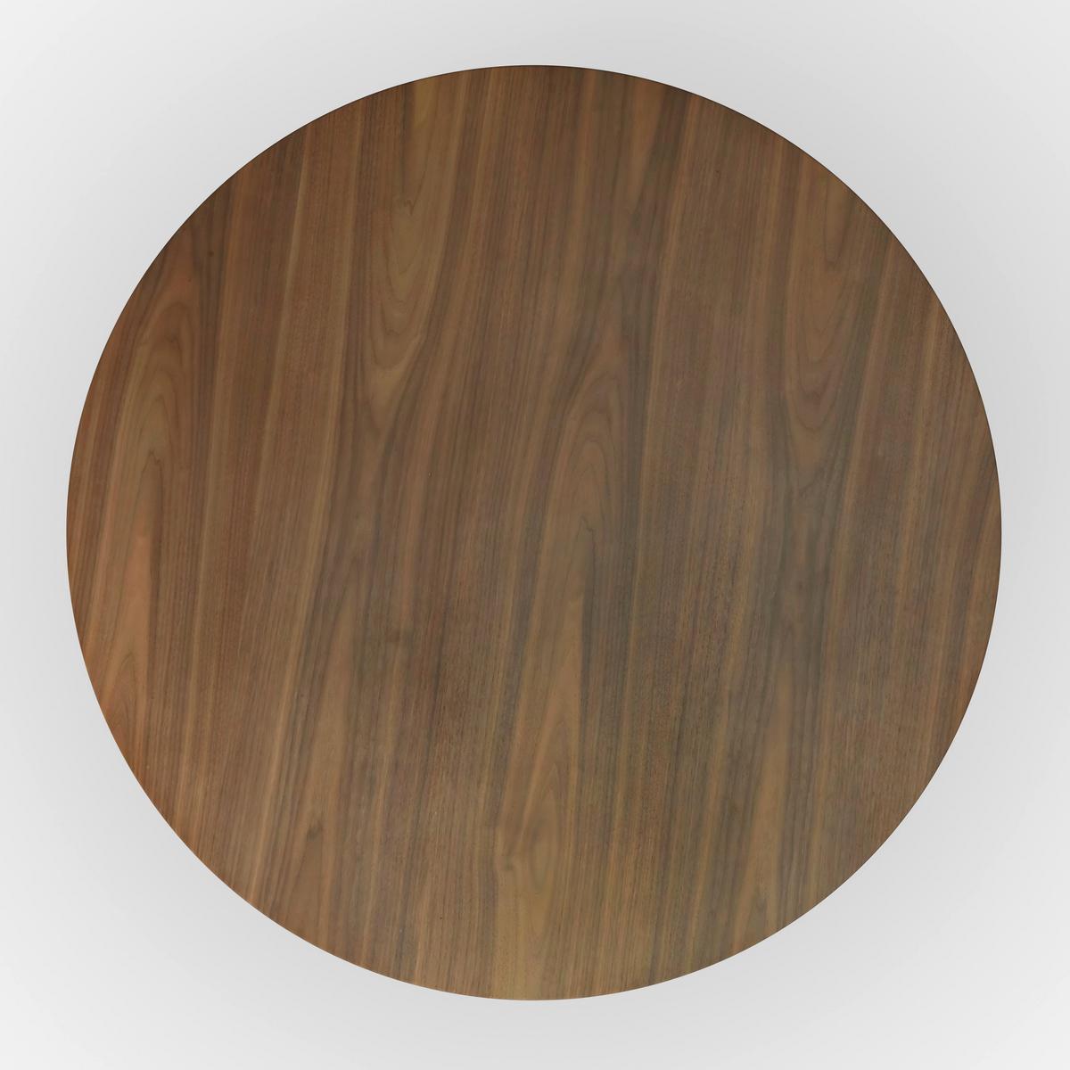 Esstisch Rene Akazie massiv Walnuss furniert Ø ca. 120 cm - Schwarz/Akaziefarben, MODERN, Holz/Metall (120/76cm) - Bessagi Home