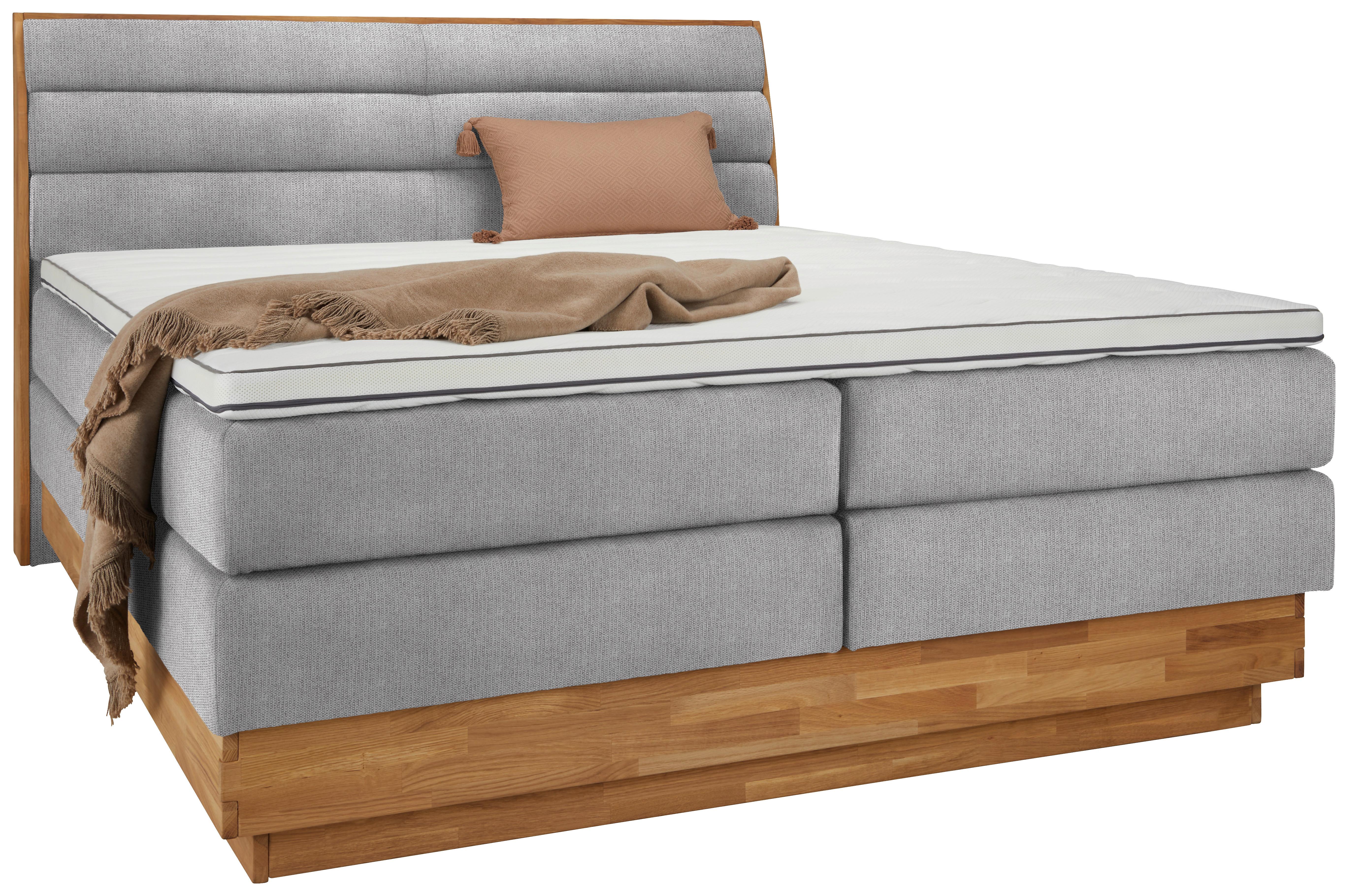 Boxspringbett Marissa in Silberfarben ca. 180x200cm - Silberfarben, Holz/Kunststoff (180/200cm) - Premium Living