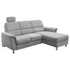 Ecksofa Parole Silberfarben USB Anschluss, Mikrof. - Chromfarben/Silberfarben, MODERN, Textil/Metall (231/165cm) - Livetastic