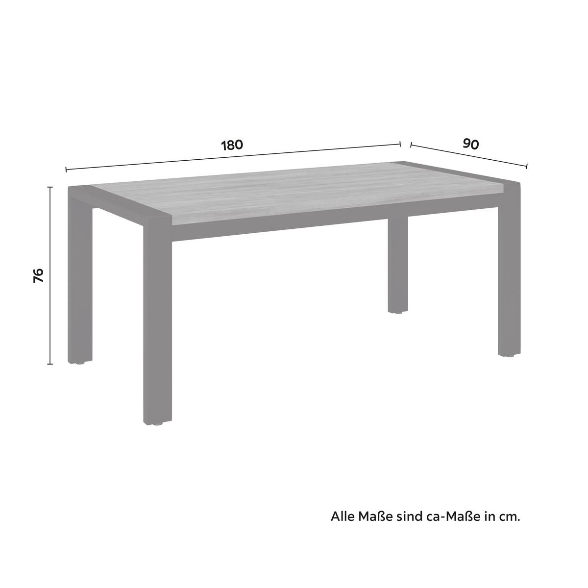 Esstisch Aleya Walnussfarben MDF ca. 180x90 cm - Walnussfarben/Schwarz, MODERN, Holz/Holzwerkstoff (180/76/90cm) - Bessagi Home