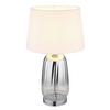 Tischleuchte Classy Chromfarben max. 40 Watt - Klar/Chromfarben, Design, Glas/Textil (30/52cm) - Globo