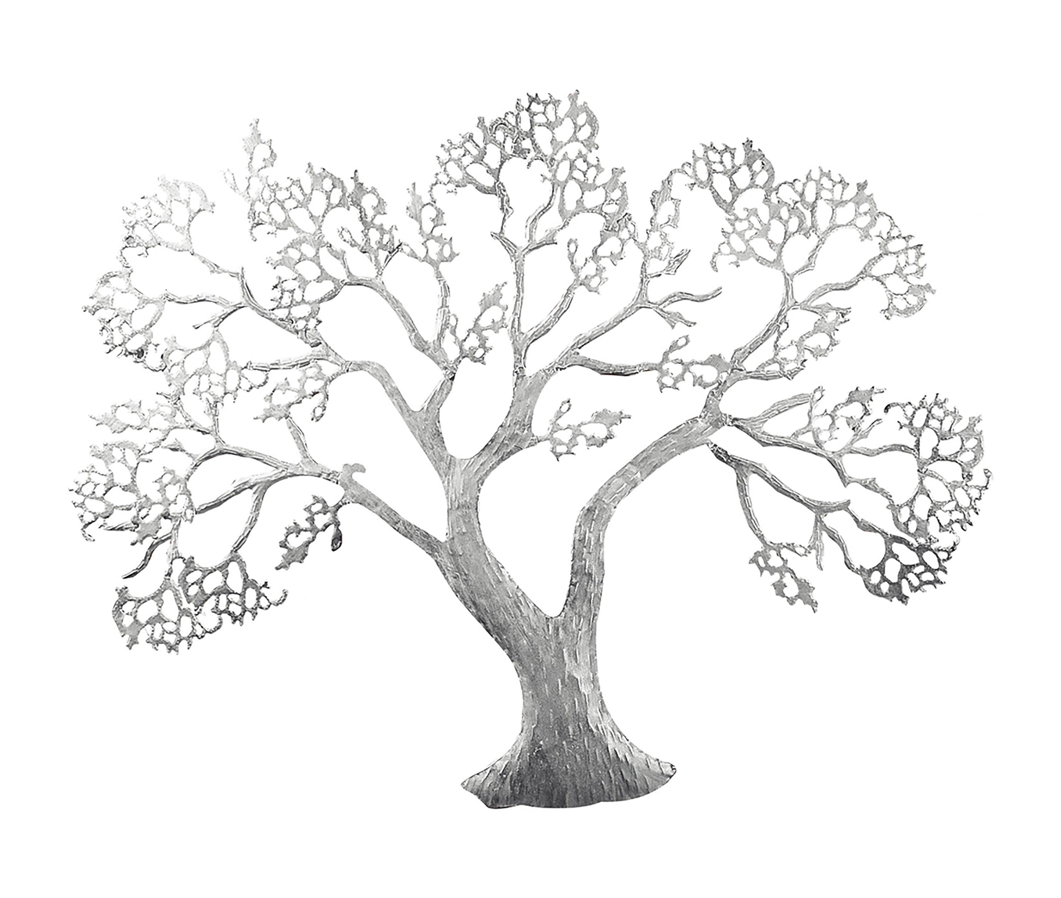 Metallbild Baum Silberfarben ca. 78x62cm - Silberfarben, Basics, Metall (78/62cm)