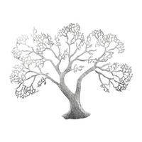 Metallbild Baum Silberfarben ca. 78x62cm - Silberfarben, Basics, Metall (78/62cm)