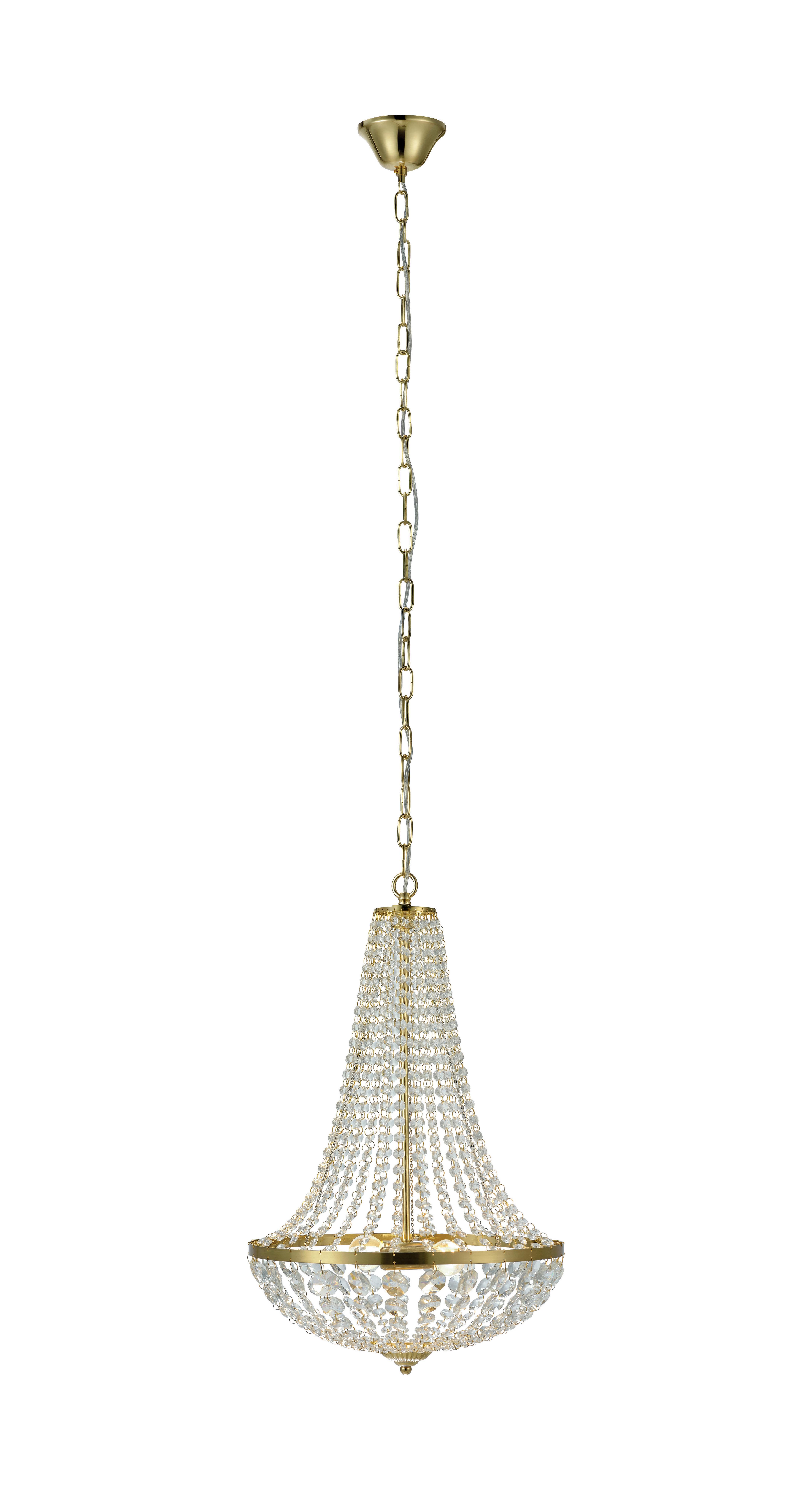 Kronleuchter Gränsö max. 40 Watt - Goldfarben, Basics, Glas/Metall (40/40/55cm) - Markslöjd