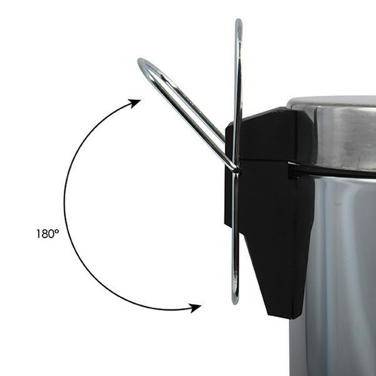 TRETEIMER 100359 - Silberfarben/Schwarz, Basics, Kunststoff/Metall (29,5/63,5/29,5cm) - Spirella