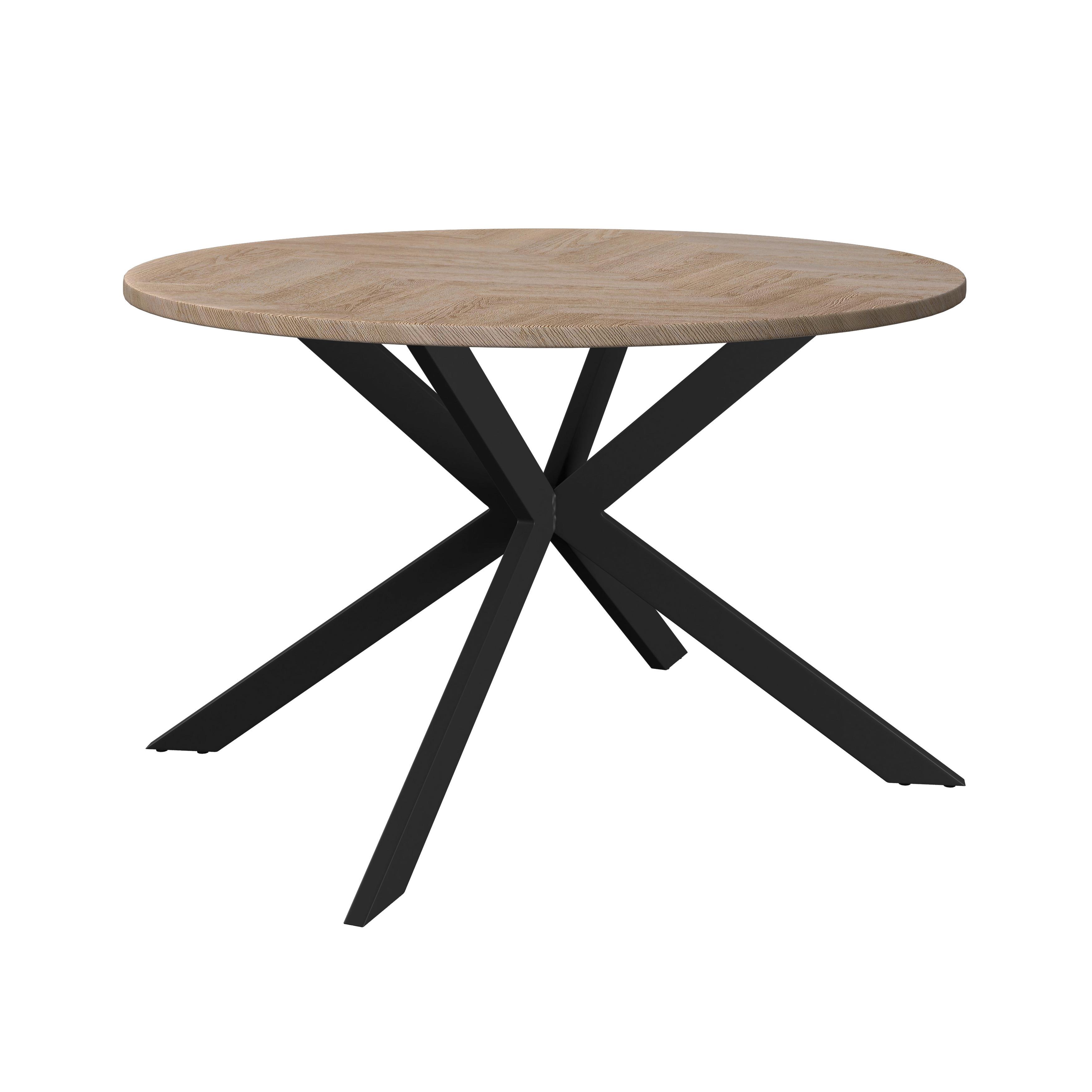 Tischgruppe Eolona Creme 5-tlg. - eukalyptusträ färg/svart, Modern, metall/trämaterial (120/76/120cm) - Bessagi Home