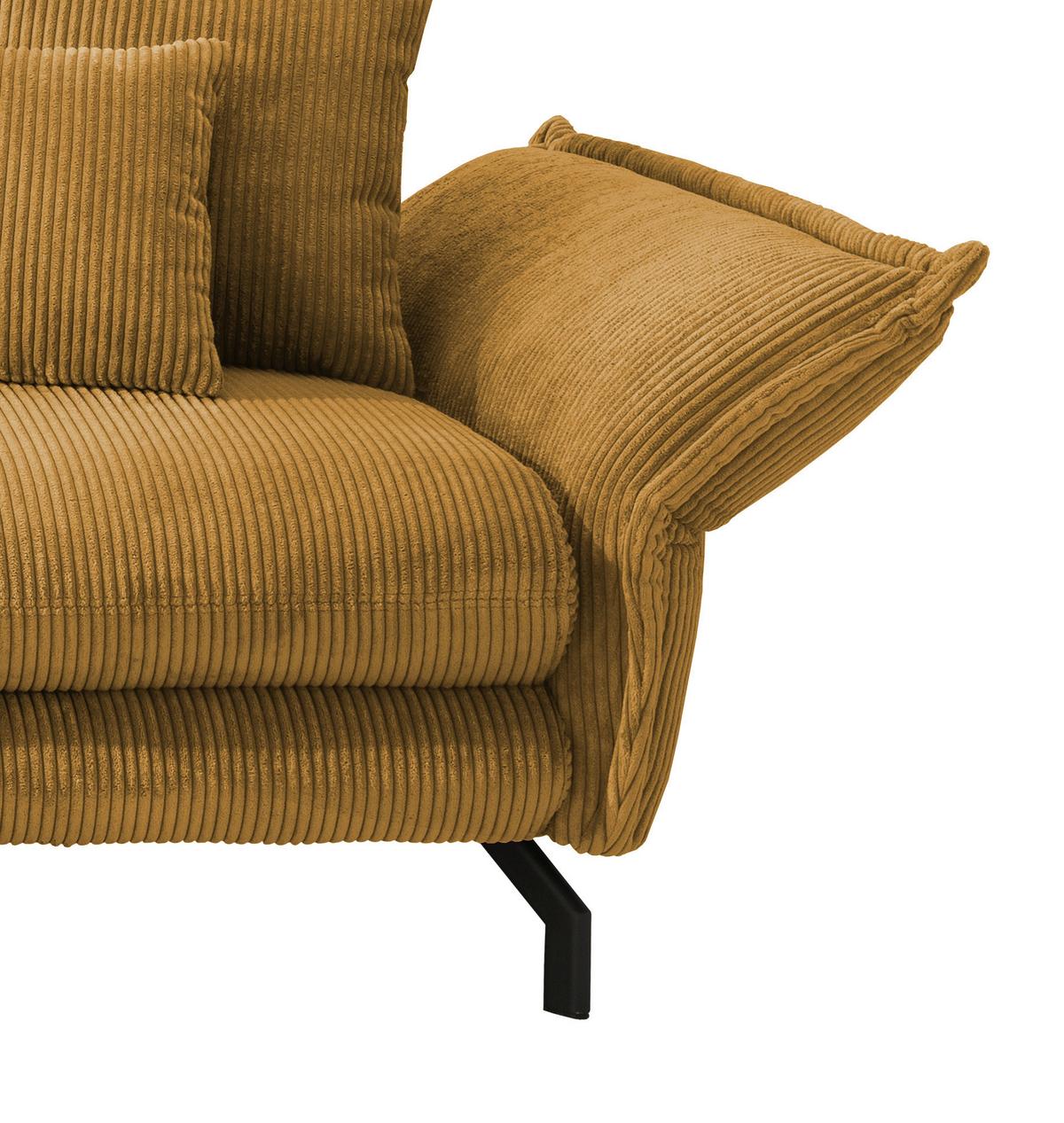 Wohnlandschaft Lava Goldfarben Cord - Goldfarben/Schwarz, MODERN, Textil/Metall (180/255cm) - Livetastic