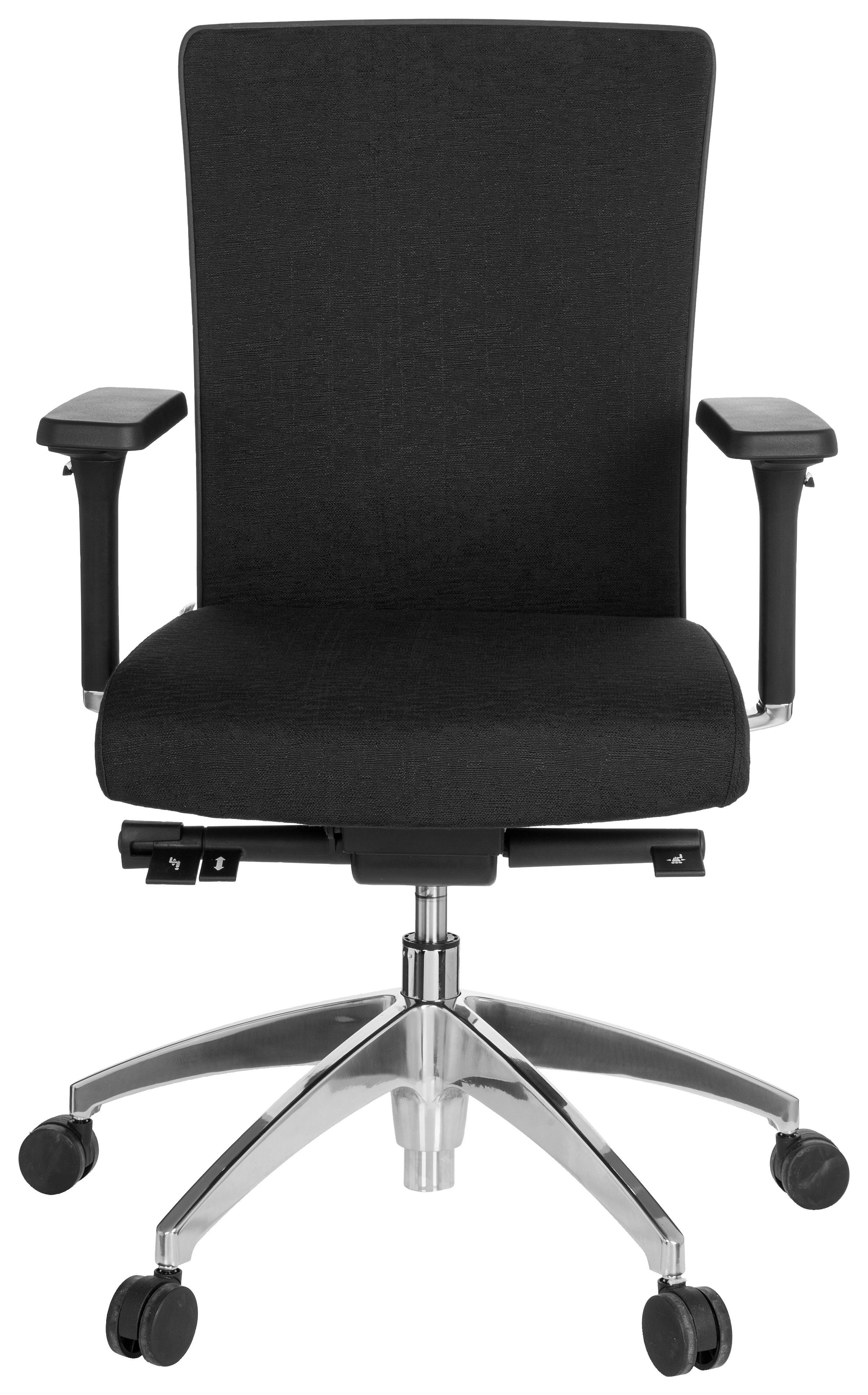 Drehstuhl Astra Base Schwarz/Alufarben - Schwarz/Alufarben, MODERN, Kunststoff/Textil (57/113/52cm) - MID.YOU