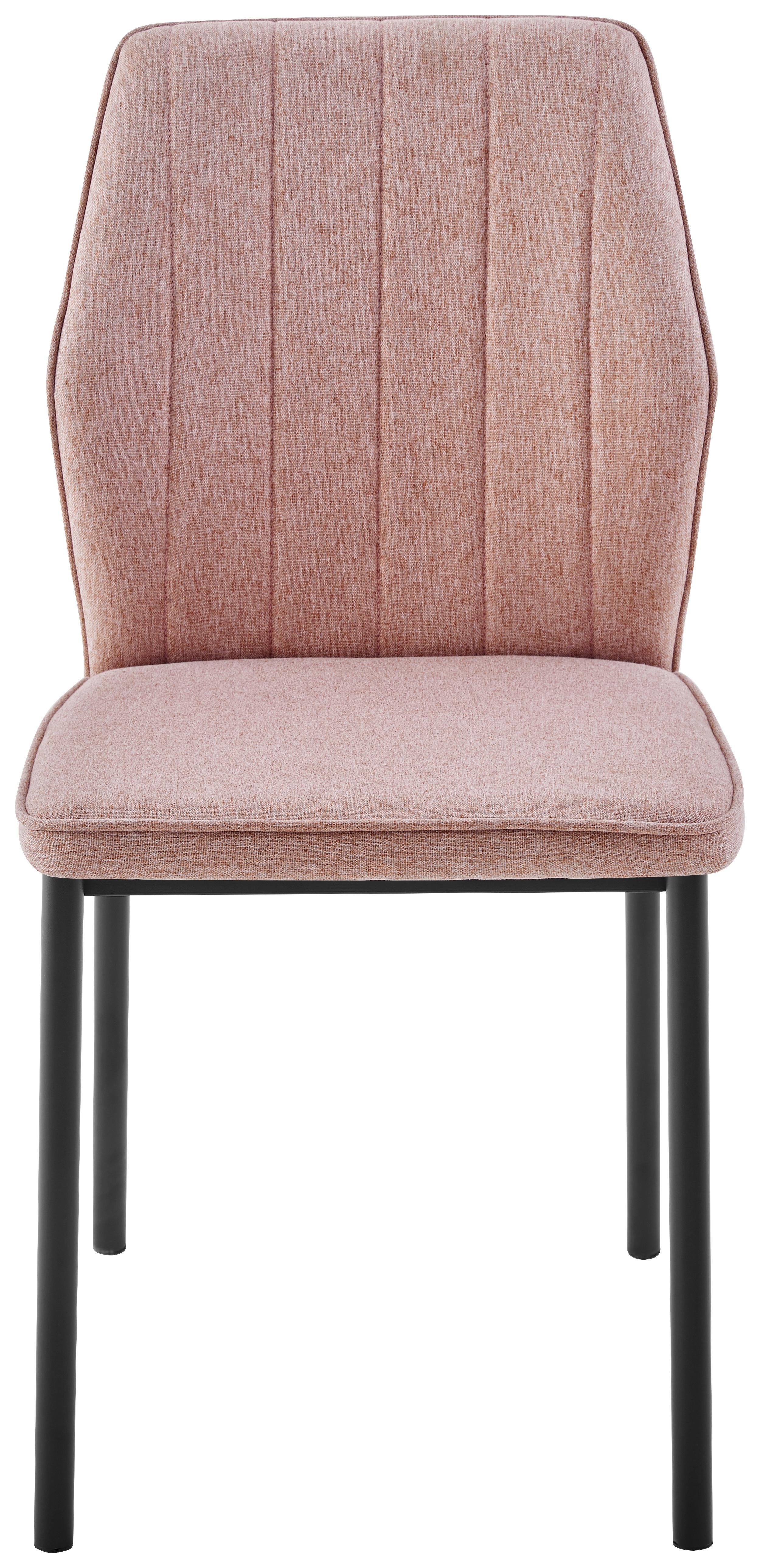 Stuhl Mia 2 Rosa/Schwarz - Schwarz/Rosa, Basics, Textil/Metall (44/86/52cm) - Based