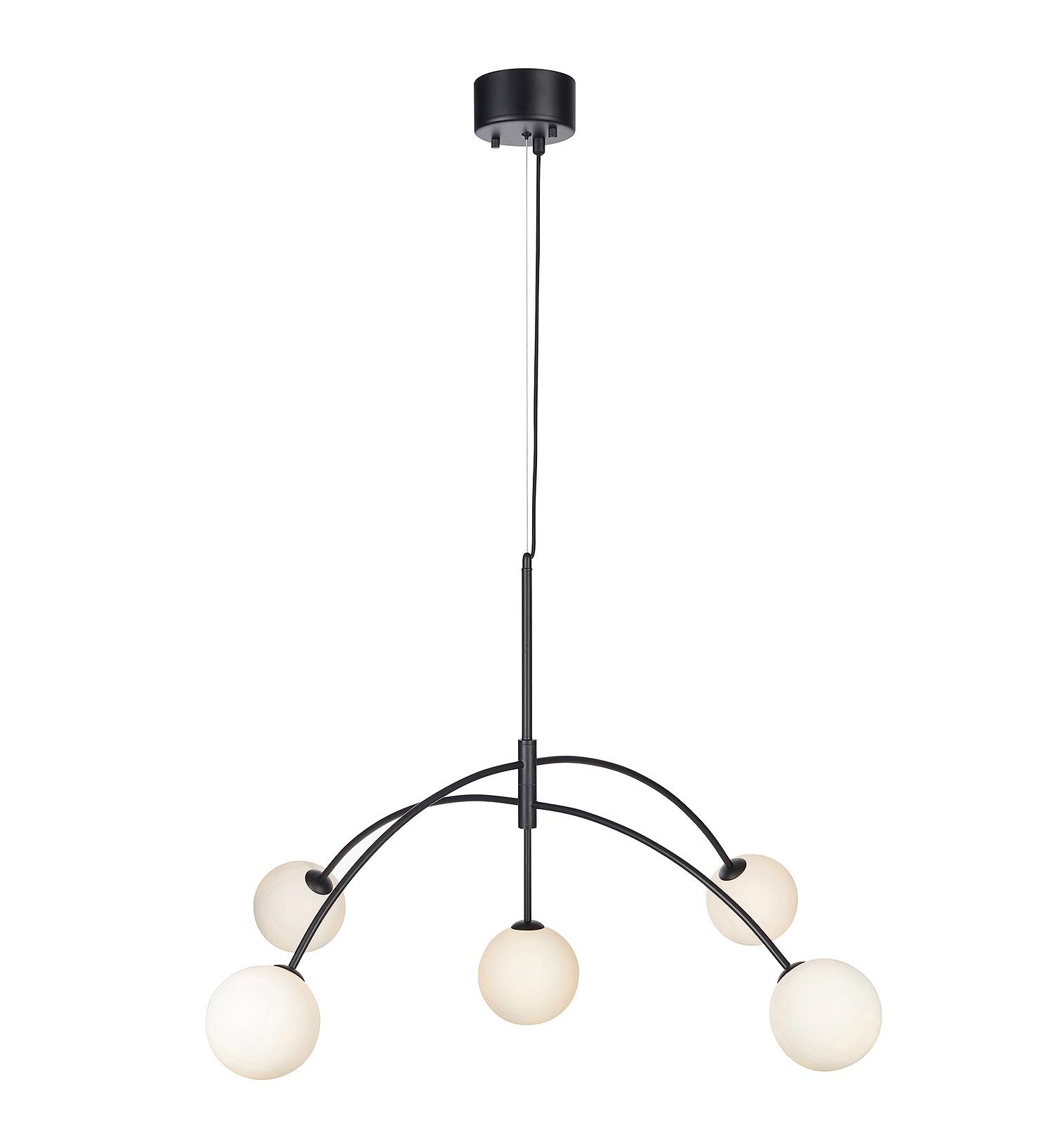 Pendelleuchte Heaven max. 18 Watt - Schwarz/Weiß, Basics, Glas/Metall (117cm) - Markslöjd