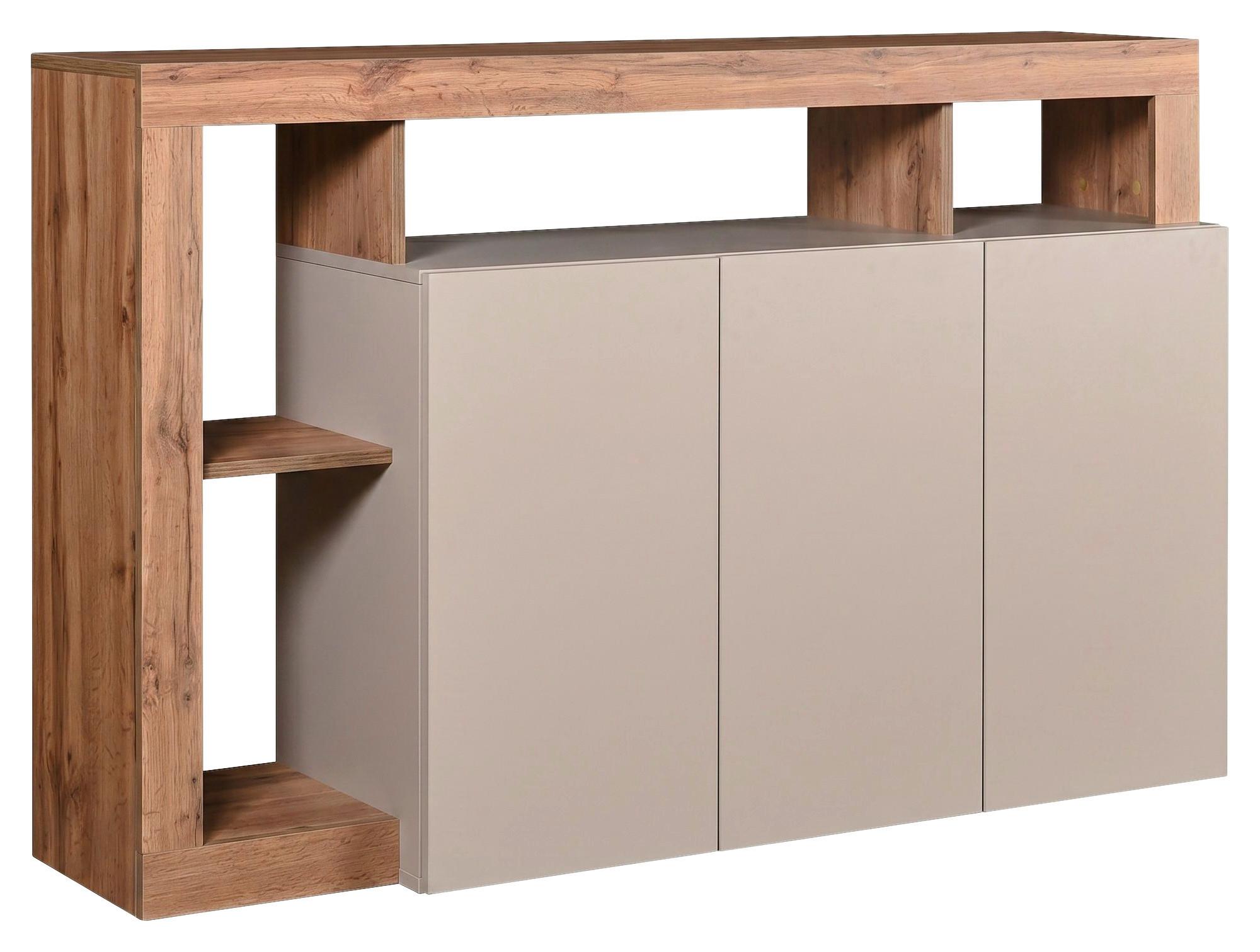 Komoda Dallas 3 - kašmir/hrast artisan, Konvencionalno, pločasti materijal (146/93/42cm) - Modern Living