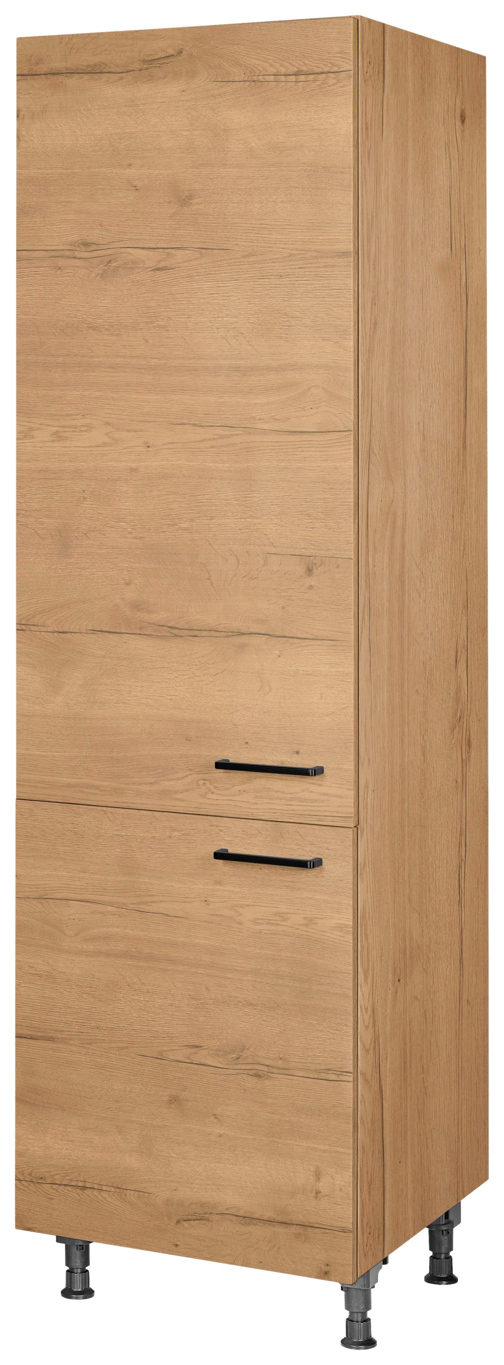 Geschirrschrank Structura Eiche - Eichefarben/Schwarz, MODERN, Holzwerkstoff/Metall (60/216,6/58cm) - Nobilia