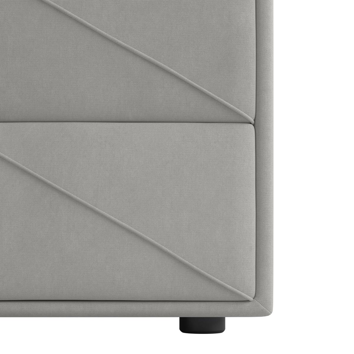 Boxspringbett Helsinki ca. 180x200 cm Hellgrau - Hellgrau/Schwarz, MODERN, Karton/Holzwerkstoff (180/200cm) - MID.YOU