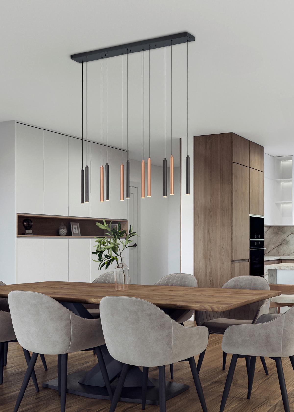 LAMPA WISZĄCA LED CALINA MR32161132 - czarny/biały, Design, tworzywo sztuczne/metal (115/15/150cm) - Musterring
