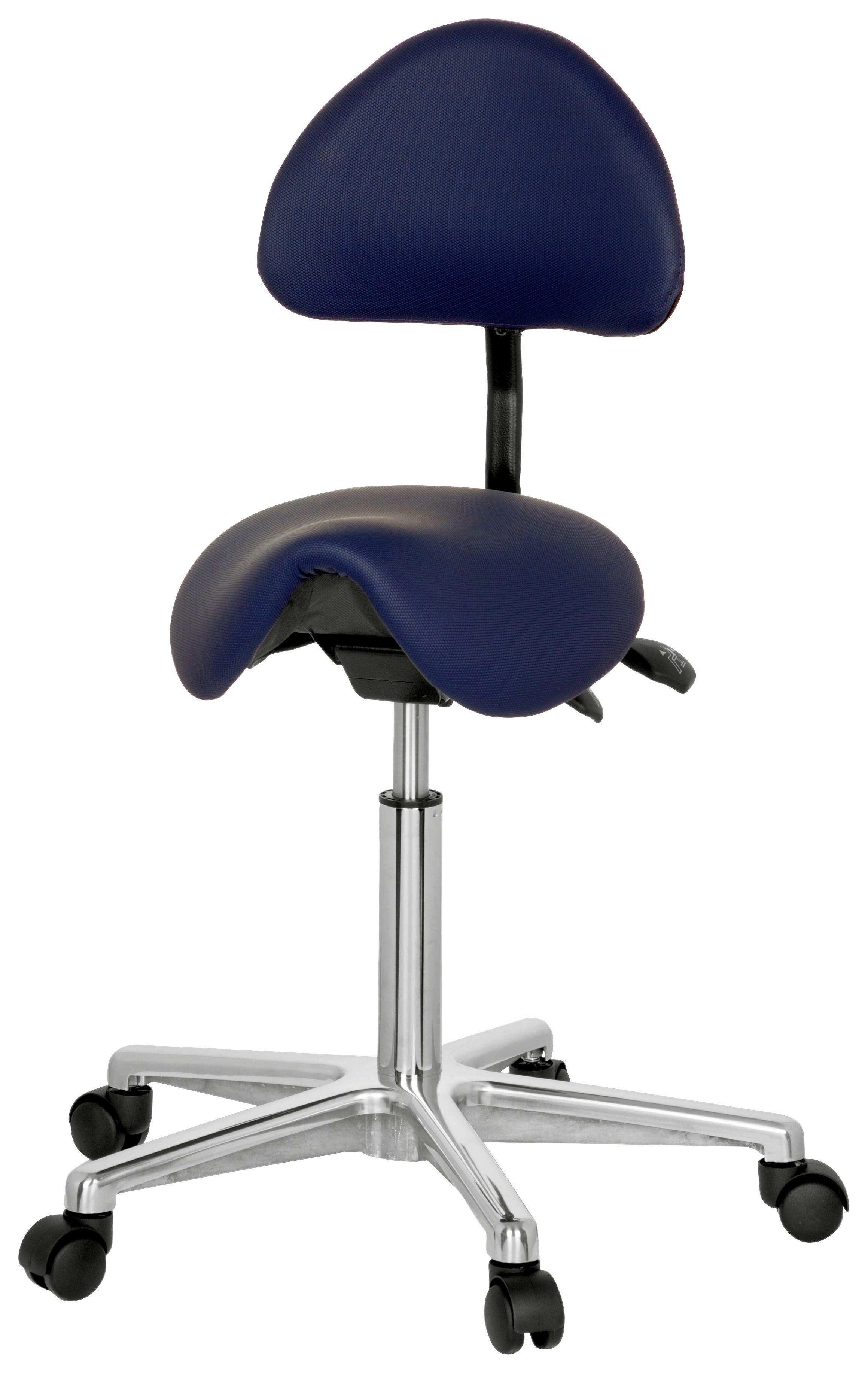 Bürohocker Top Work 20 Blau - Blau/Alufarben, MODERN, Kunststoff/Textil (36/105/40cm) - MID.YOU