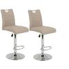 Barhocker-Set Miranda Cappuccino - Chromfarben/Weiß, MODERN, Textil/Metall (38/97-119/50cm) - MID.YOU