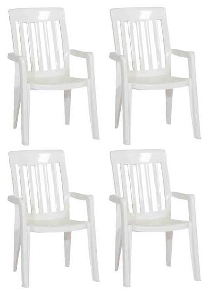 Gartenstuhl-Set Palma Weiß Kunststoff stapelbar - Weiß, KONVENTIONELL, Kunststoff (59/92/65cm) - Sieger