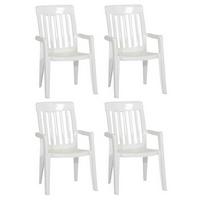 Gartenstuhl-Set Palma Weiß Kunststoff stapelbar - Weiß, KONVENTIONELL, Kunststoff (59/92/65cm) - Sieger
