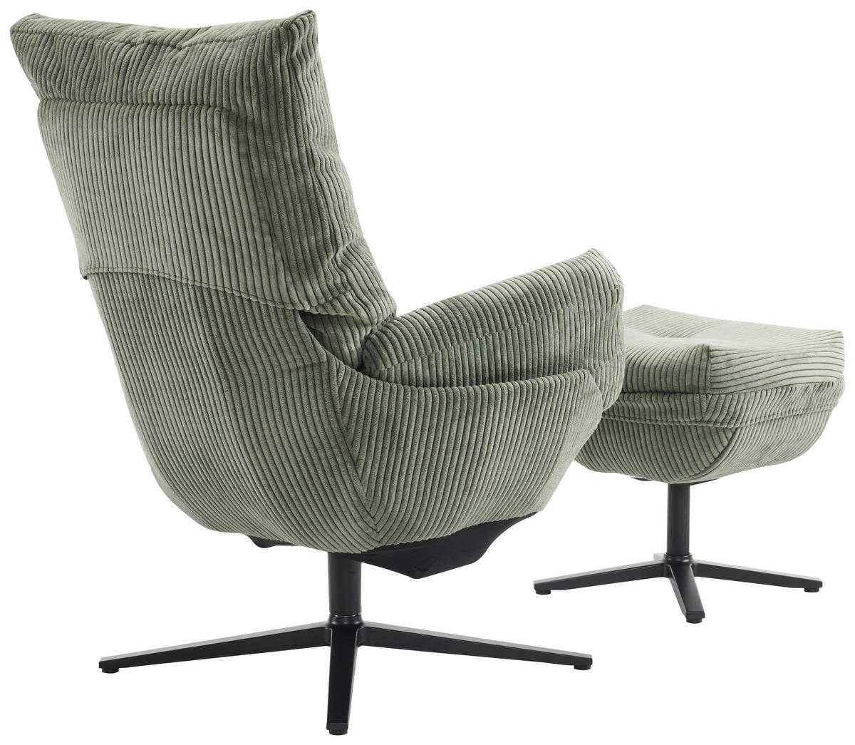 ZESTAW FOTELI RELAKSACYJNYCH WILSON - zielony/czarny, Design, metal/tkanina (77/100/78cm) - Carryhome