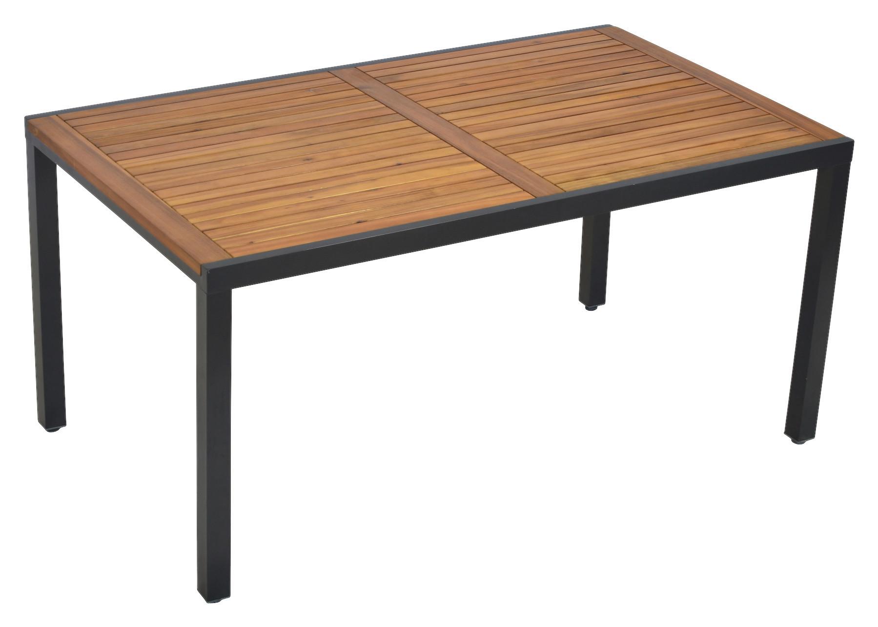 Gartentisch in Naturfarben massiv ca. 90x74x150cm - Graphitfarben/Naturfarben, MODERN, Holz/Metall (150/90/74cm) - Gardenson