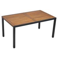 Gartentisch in Naturfarben massiv ca. 90x74x150cm - Graphitfarben/Naturfarben, MODERN, Holz/Metall (150/90/74cm) - Gardenson