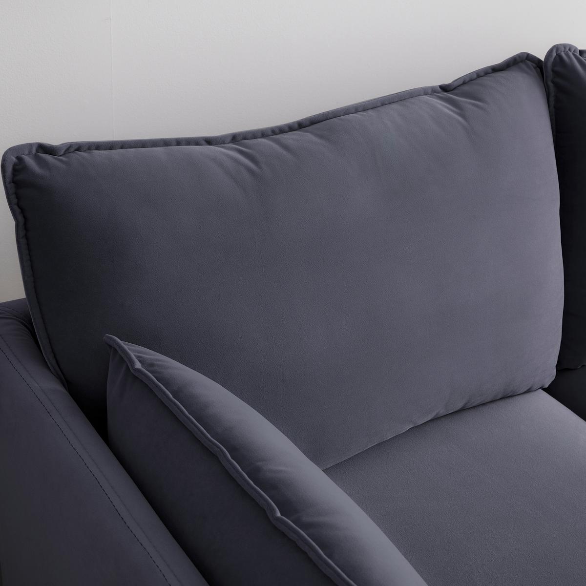 Sarokkanapé Rosa - szürke, Modern, textil/fém (226/84/163cm) - Bessagi Home
