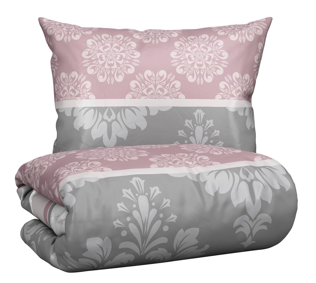 BETTWÄSCHESET YVONNE - Rosa, Konventionell, Textil (160/210cm) - Modern Living