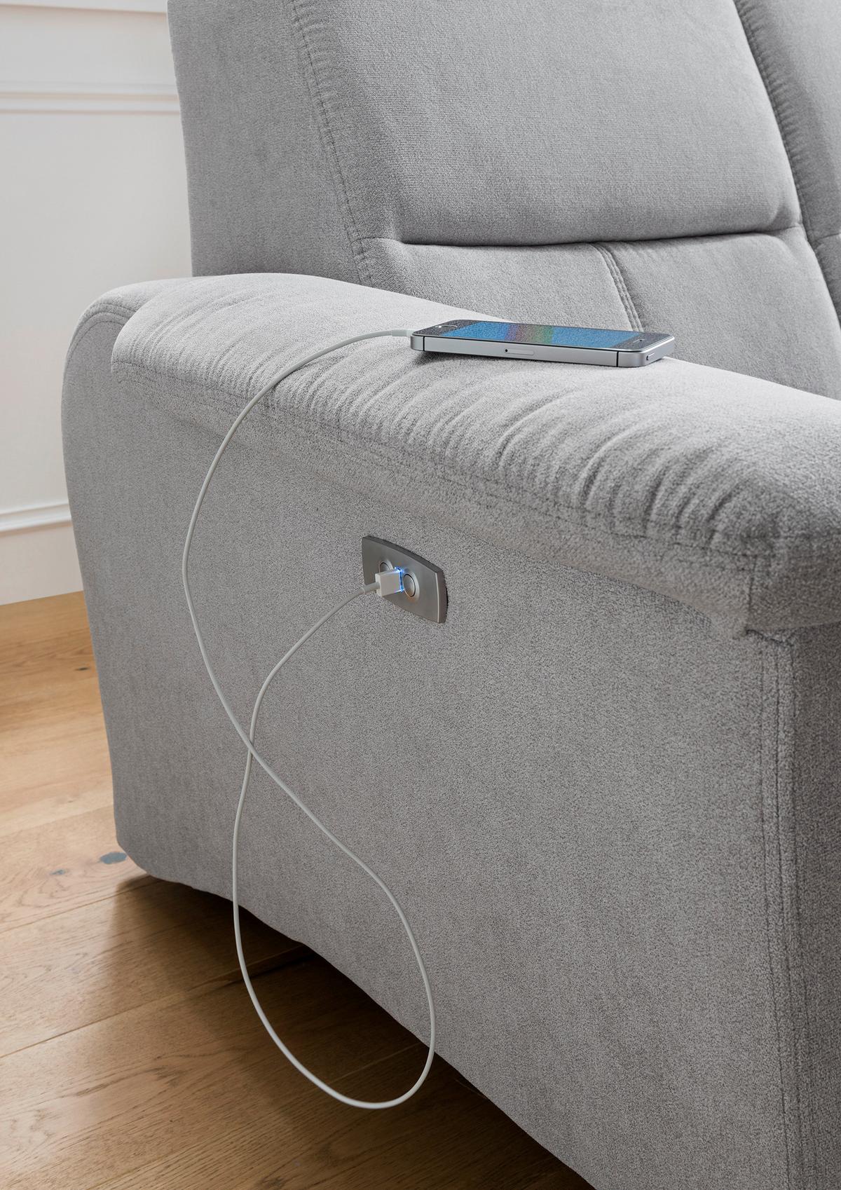 Wohnlandschaft Parole Rot Struktur - Wildeiche/Rot, KONVENTIONELL, Holz/Textil (241/238cm) - Livetastic