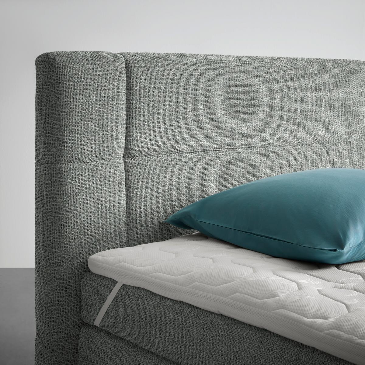 Boxspringbett Palace Grau ca. 180x200cm - Grau, KONVENTIONELL, Kunststoff/Textil (180/200cm) - Premium Living