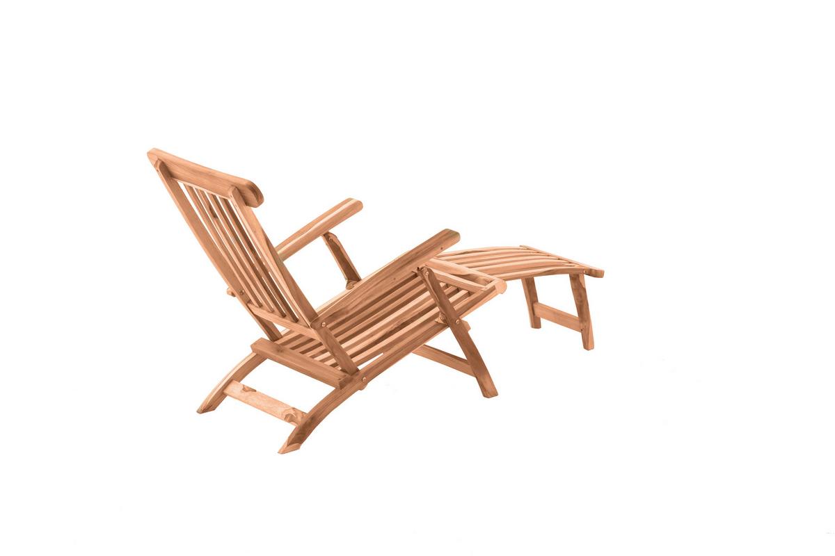 Gartenklappstuhl Liegestuhl Naturfarben - Naturfarben, Design, Holz (58,5/87/149cm) - Gardenson
