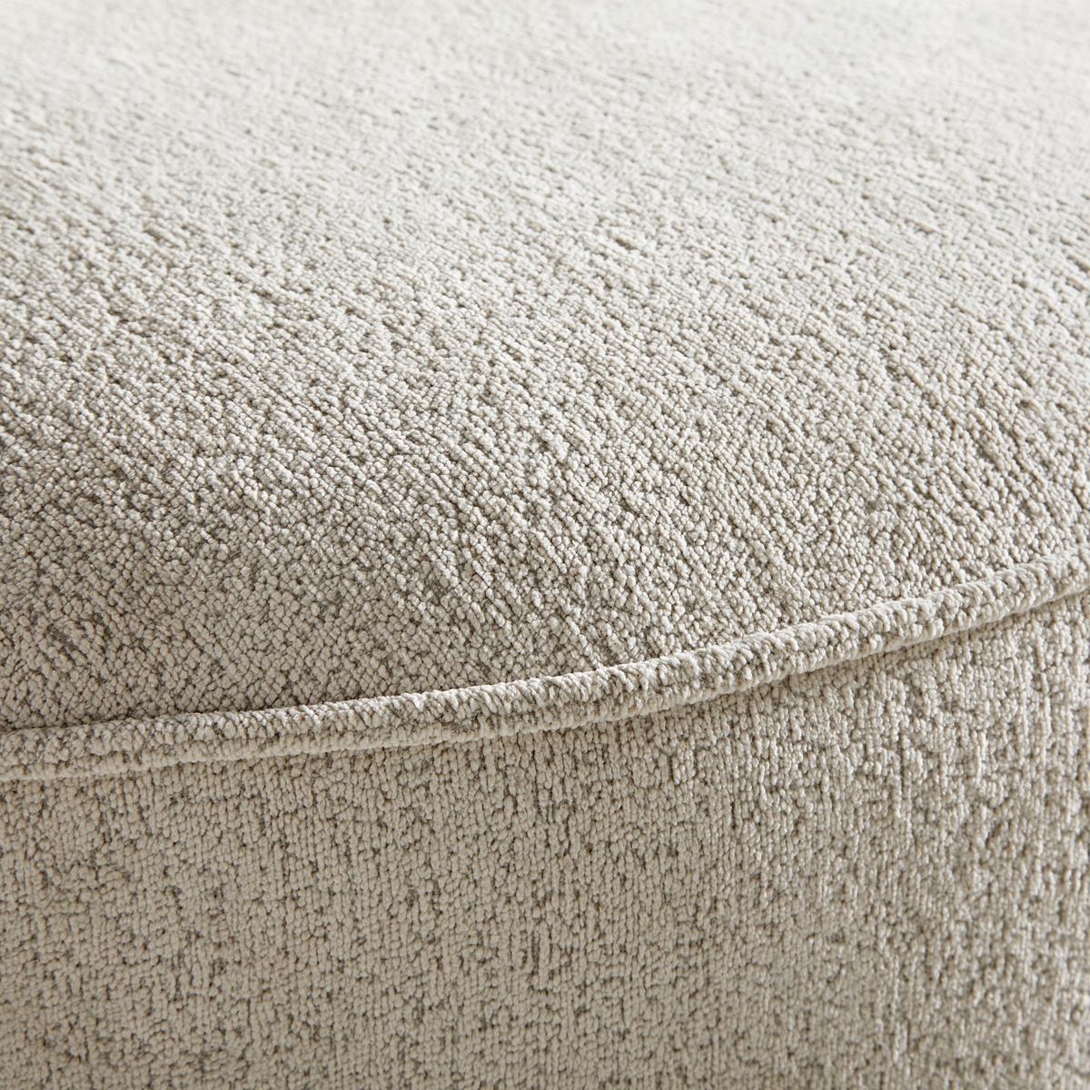 Wohnlandschaft Nilas Creme Webstoff mit Hocker - Greige/Creme, MODERN, Holz/Textil (322/65/154cm) - Bessagi Home