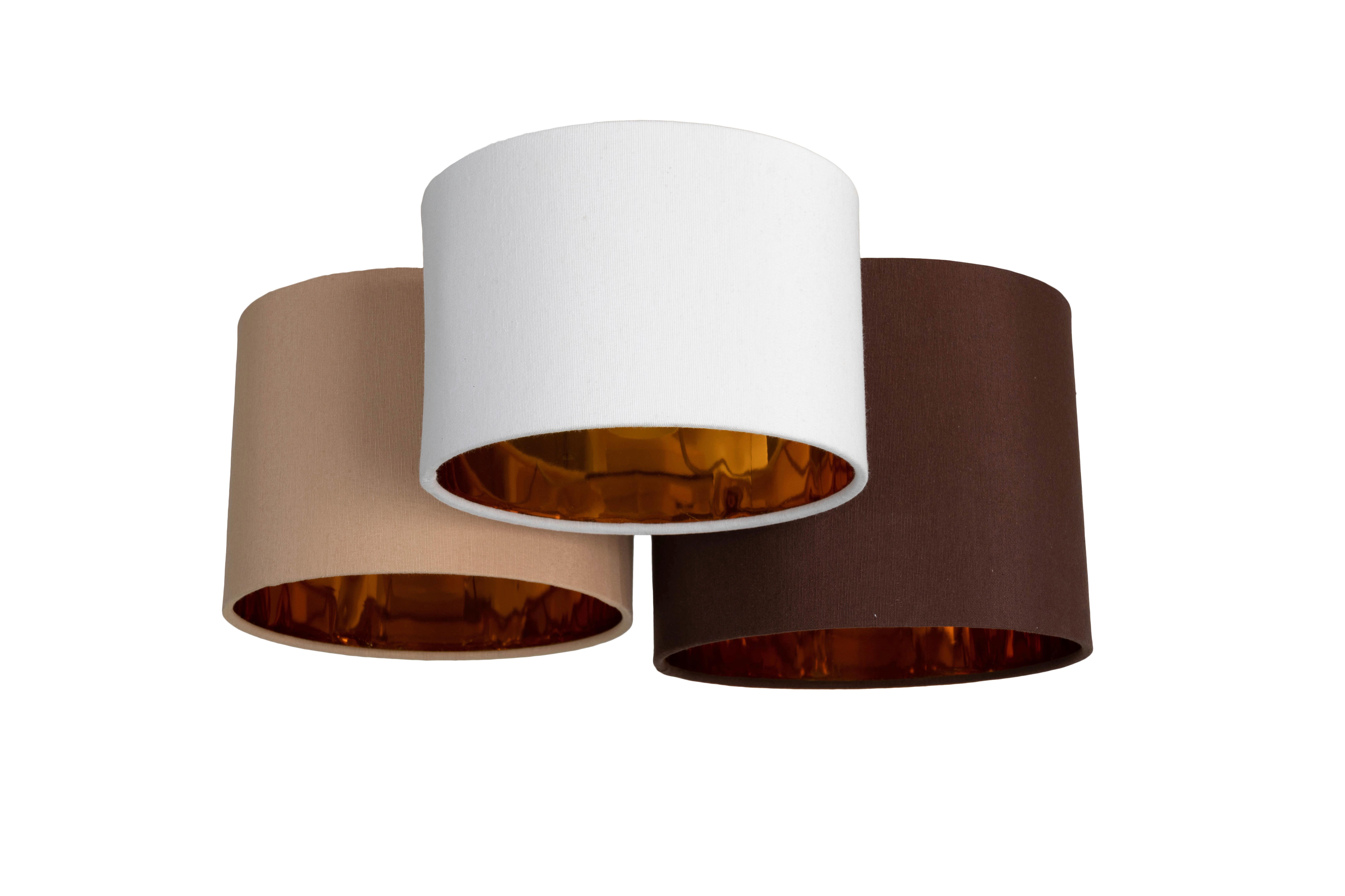 Deckenleuchte Bulgi max. 25 Watt - Beige/Goldfarben, KONVENTIONELL, Kunststoff/Textil (50/26cm) - Modern Living