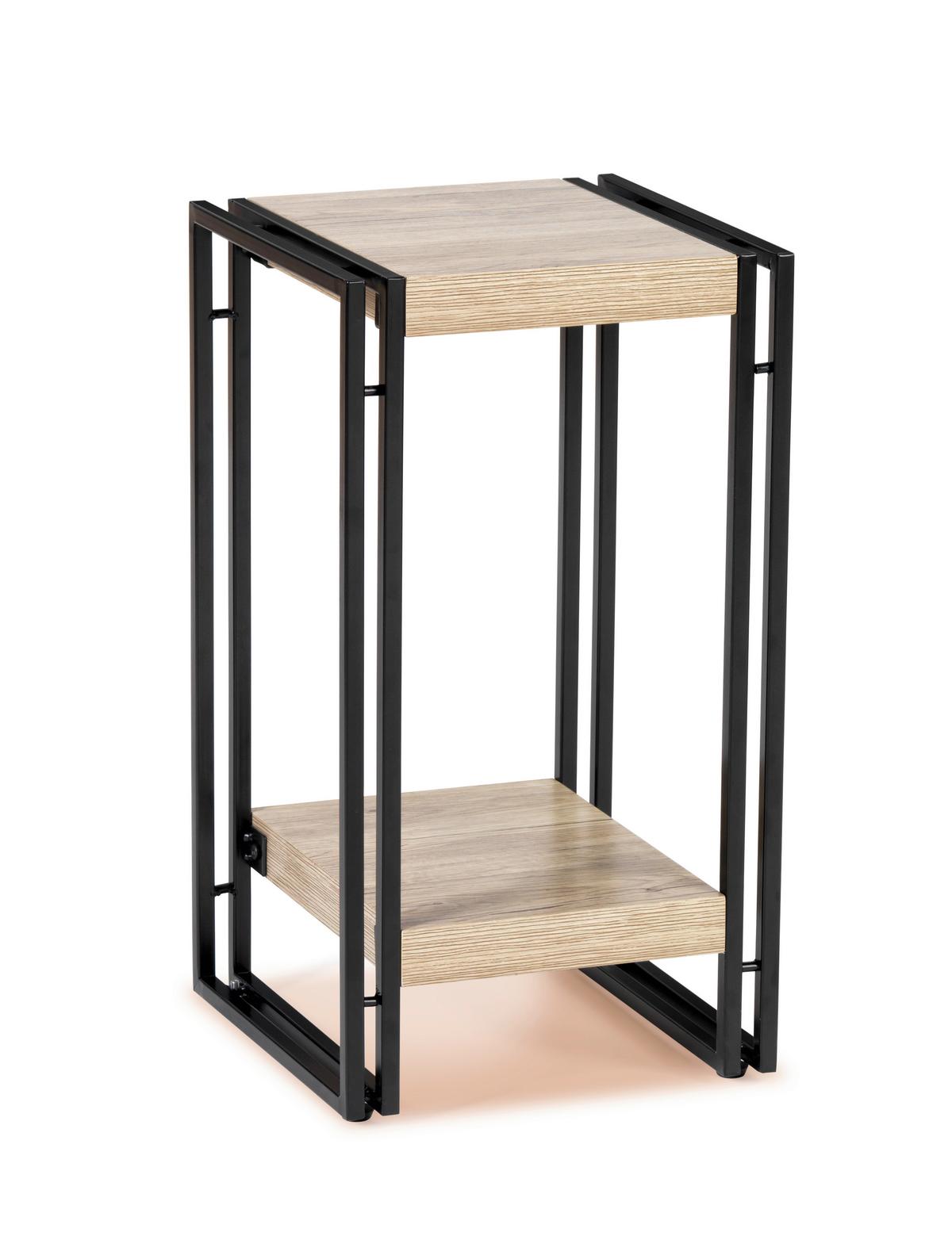 Stojalo Za Rože Scott 4, Barva Hrasta, Črna - črna/barve hrasta, Moderno, kovina/leseni material (30/55/30cm) - Modern Living