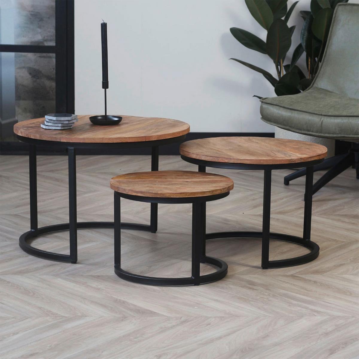 SATZTISCH CAPELLA - Schwarz/Braun, MODERN, Holz/Metall (72/72/46cm) - MID.YOU