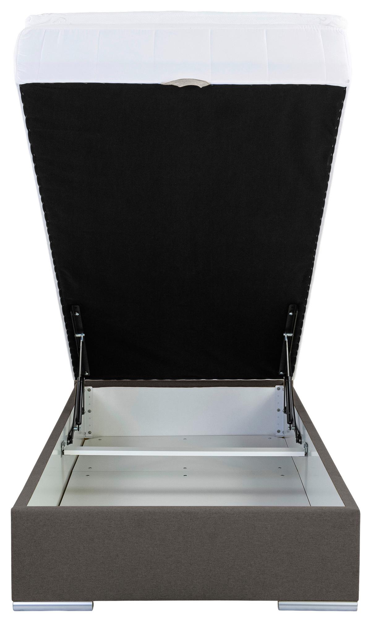 Tapecirani Krevet Cosi - boje kroma/antracit, Konvencionalno, drvo/metal (100/200cm)