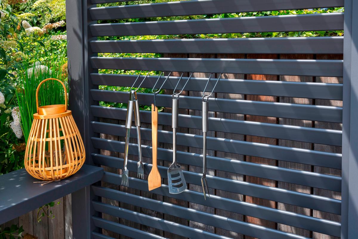 Rückwand für Basic BBQ Pergola ca. 113x239 cm Anthrazit - Anthrazit, LIFESTYLE, Metall (113/238,65/6cm) - Gardenson