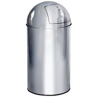 Koš Za Smeti Push, 50 L, Videz Kroma - srebrne barve, Basics, kovina (35/74/35cm) - MID.YOU