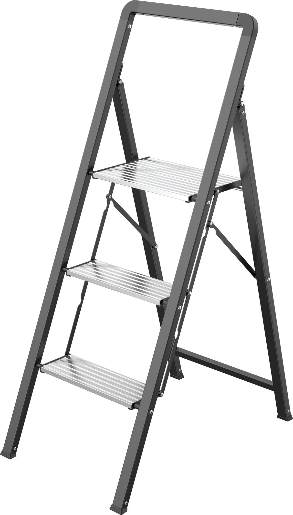 Preklopne Ljestve Magnus - crna, Moderno, metal (40,3/108,3/4,8cm) - Mömax