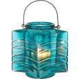 Teelichthalter Celine - Blau/Schwarz, MODERN, Glas/Metall (18/17,33cm) - MÖMAX modern living